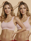 HSB#005 Padded Sports Bra - Pink and Pink Combos - 2 Pcs Pack