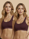 HSB#005 Padded Sports Bra - Wine and Wine Combos - 2 Pcs Pack