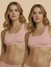 HSB#014 Active Slip On Bra - Pink and Pink - 2 Pcs Pack