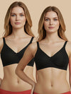 HSB#023 Side Support Bra - Black and Black - 2 Pcs Pack