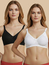 HSB#023 Side Support Bra - Black and White Combos - 2 Pcs Pack