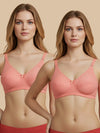 HSB#023 Side Support Bra - Pink and Pink Combos - 2 Pcs Pack