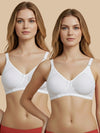 HSB#023 Side Support Bra - White and White - 2 Pcs Pack