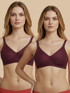 HSB#023 Side Support Bra - Wine and Wine Combos - 2 Pcs Pack