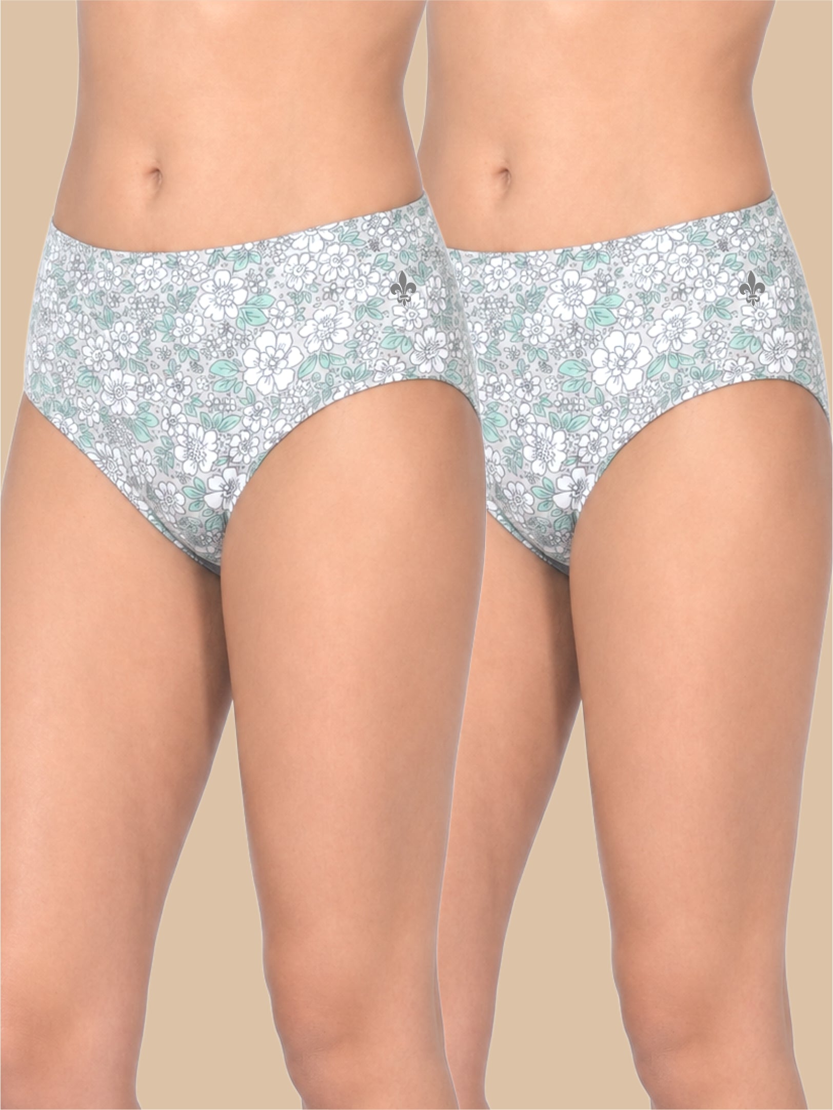 #806 Panties IE High Waist - White and White Combo - 2 Pcs Pack