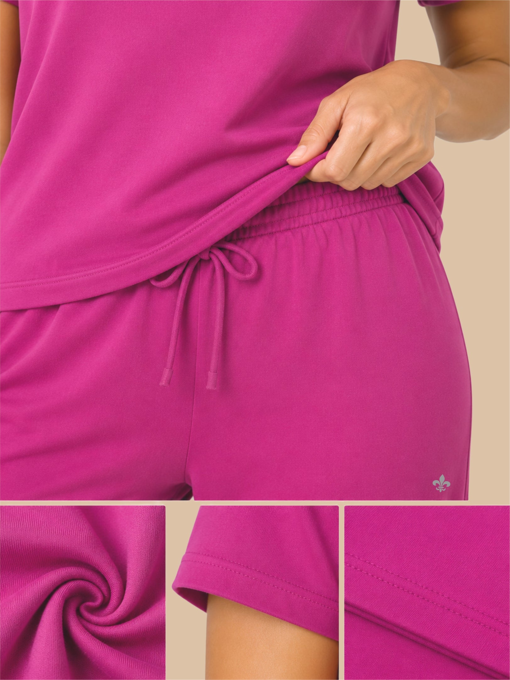 #725 Premium Top & Pyjama Set - Fushia - 1 Piece Set