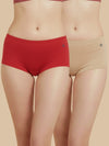 #644 Boyleg - Shorty - Red and Skin Combos - 2 Pcs Pack