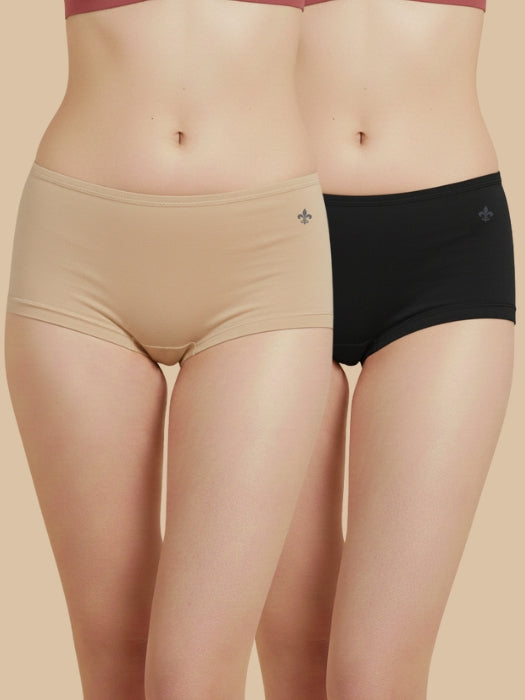 #644 Boyleg - Shorty - Skin and Black Combos - 2 Pcs Pack