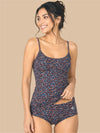#707 Camisole Slip & High Waist Panty Set - Navy - 1 Pc Set