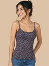 #743 Printed Camisole Slip - Navy - 1 Pc Pack