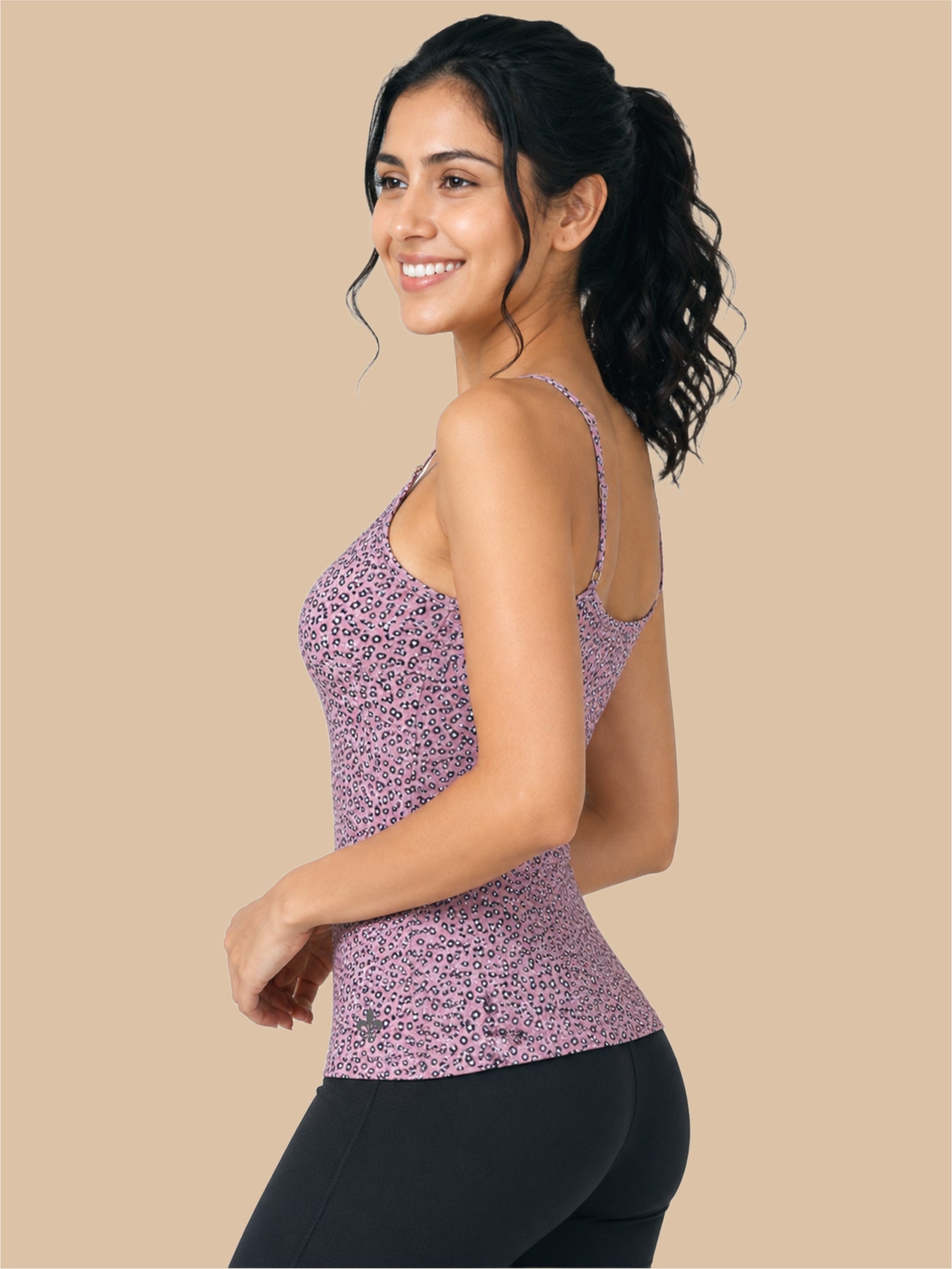 #743 Printed Camisole Slip - Pink - 1 Pc Pack