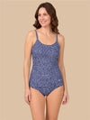 #707 Camisole Slip & High Waist Panty Set - Royal Blue - 1 Pc Set