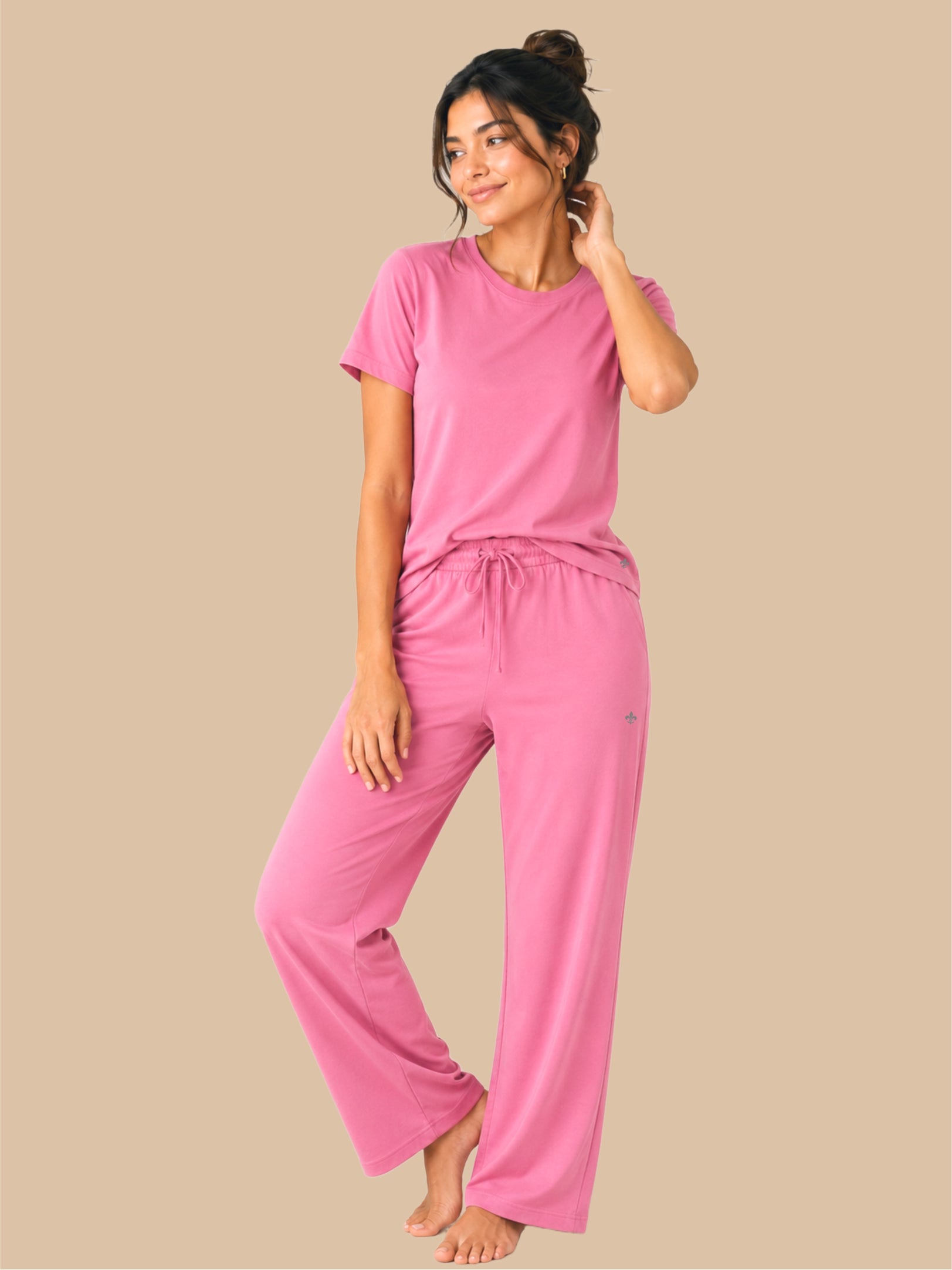 #725 Premium Pyjama Set - Light Pink - 1 Piece Set