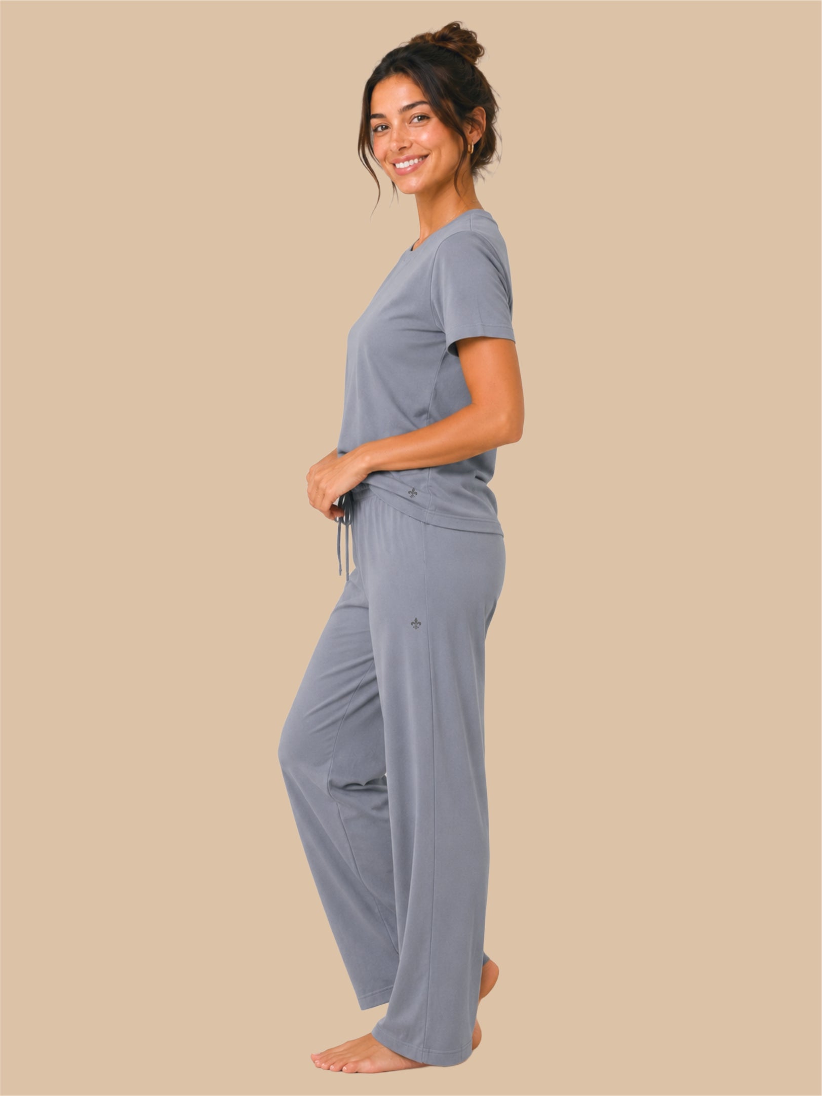 #725 Premium Pyjama Set - Smoke Grey  - 1 Piece Set