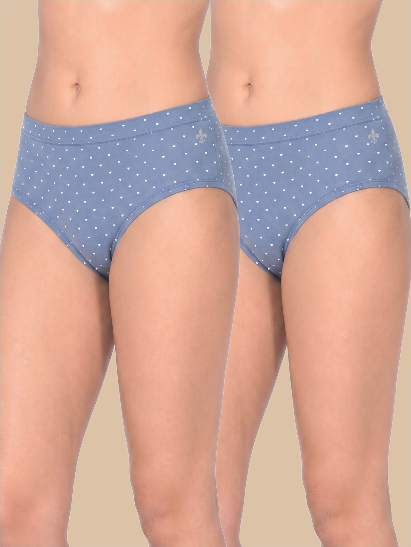 #806 Panties IE High Waist -Denim Blue and Denim Blue - 2 Pcs Pack