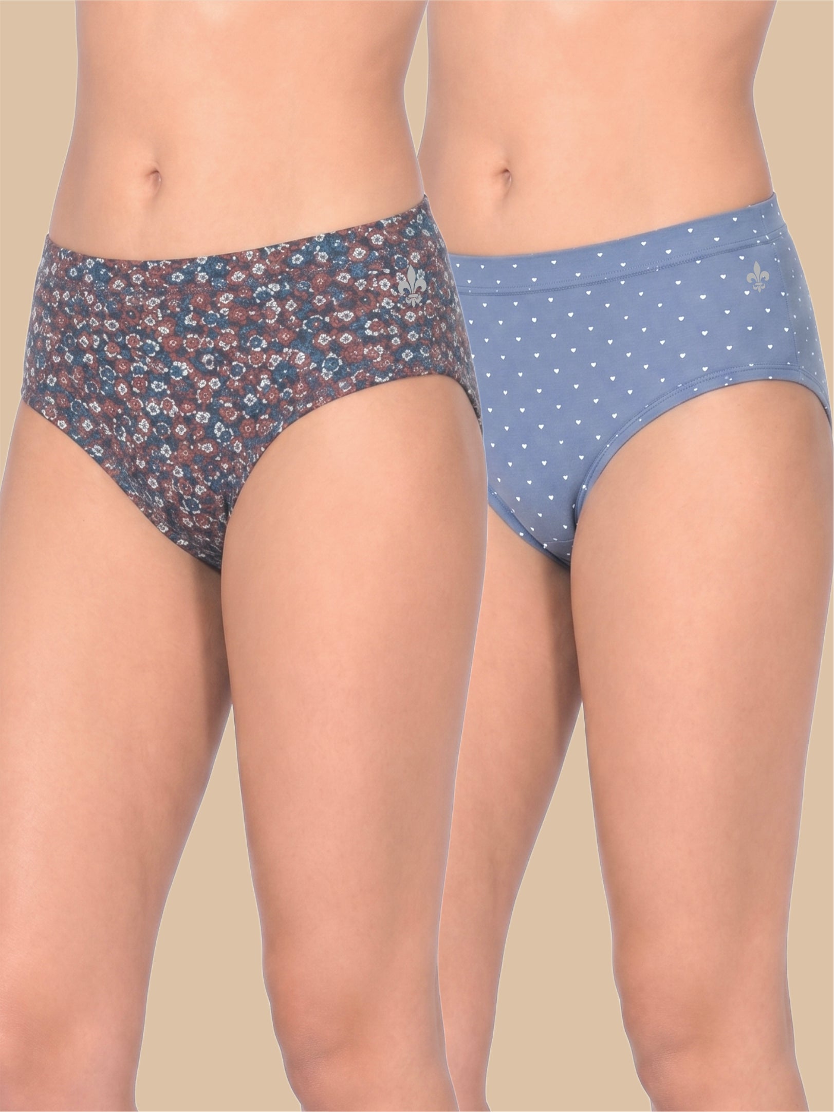 #806 Panties IE High Waist - Navy and Denim Blue - 2 Pcs Pack