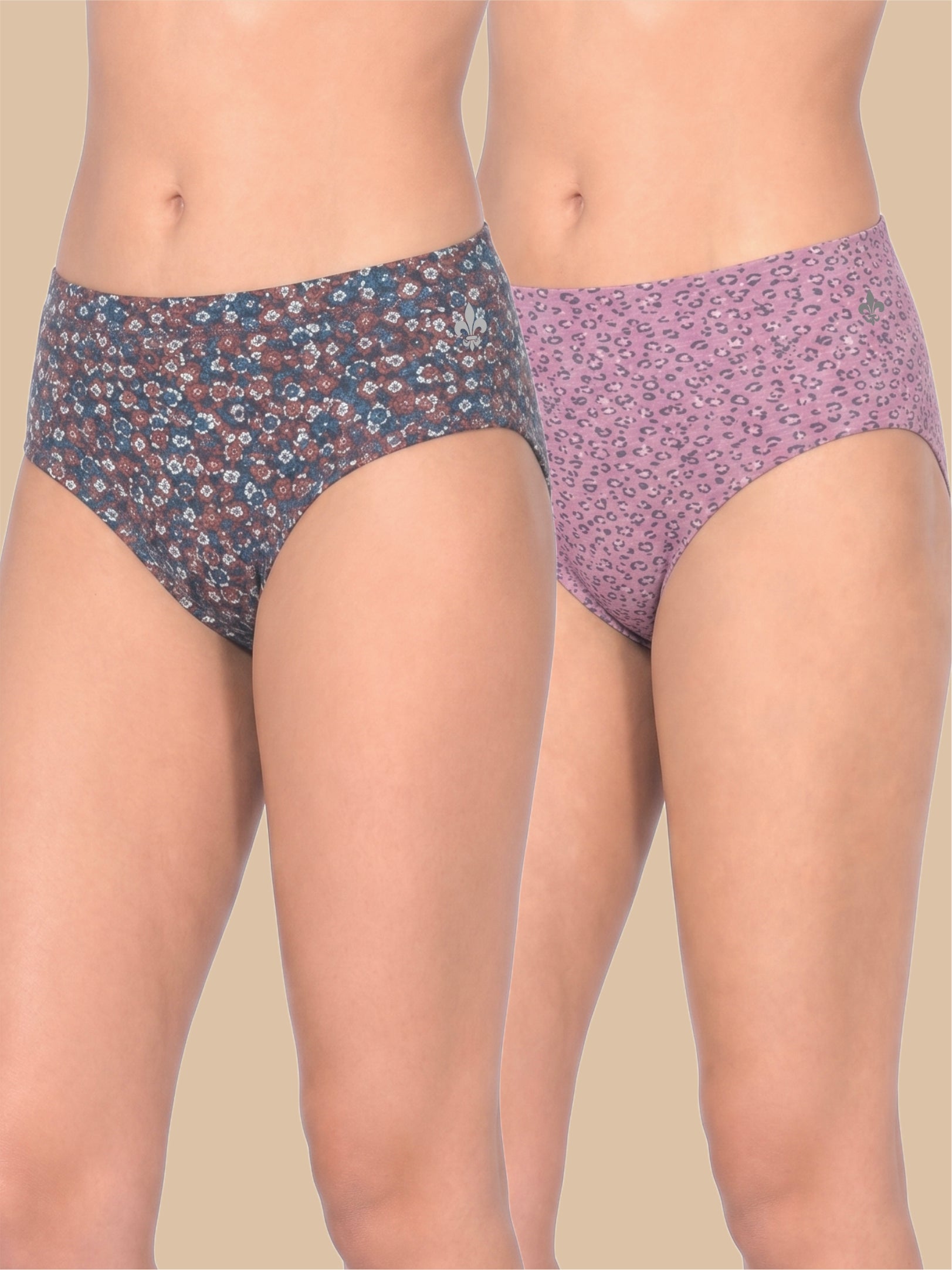 #806 Panties IE High Waist - Navy and Pink - 2 Pcs Pack