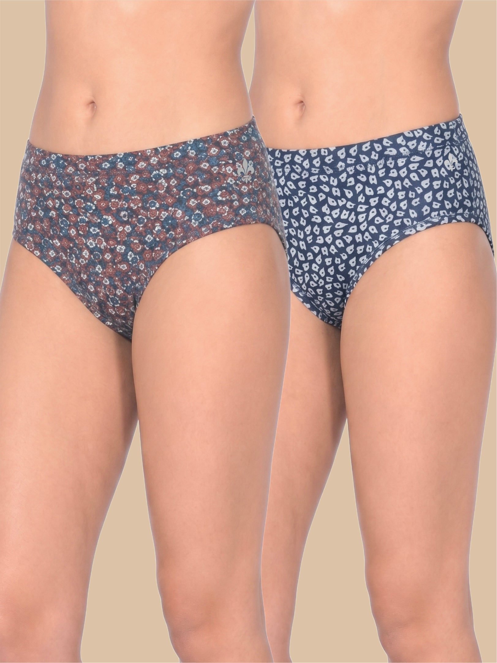 #806 Panties IE High Waist - Navy and Royal Blue- 2 Pcs Pack