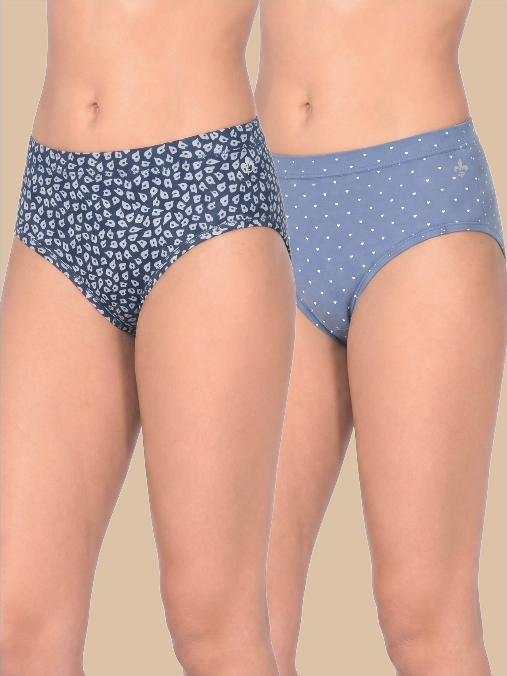#806 Panties IE High Waist - Royal Blue and Denim Blue - 2 Pcs Pack
