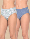 #806 Panties IE High Waist - White and Denim Blue- 2 Pcs Pack