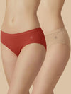 #635 Periods - Panty - Coral and Skin - 2 Pcs Pack