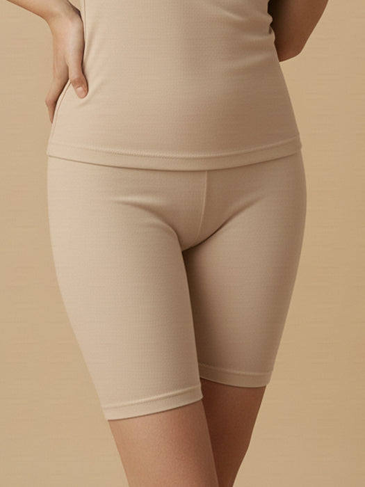 #653 Cycling Shorts - Skin and White Combos - 2 Pcs Pack