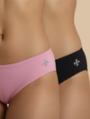 #608 Panty IE - Coral and Black Combos - 2 Pcs Pack