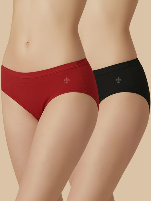 #635 Periods - Panty - Red and Black Combos - 2 Pcs Pack