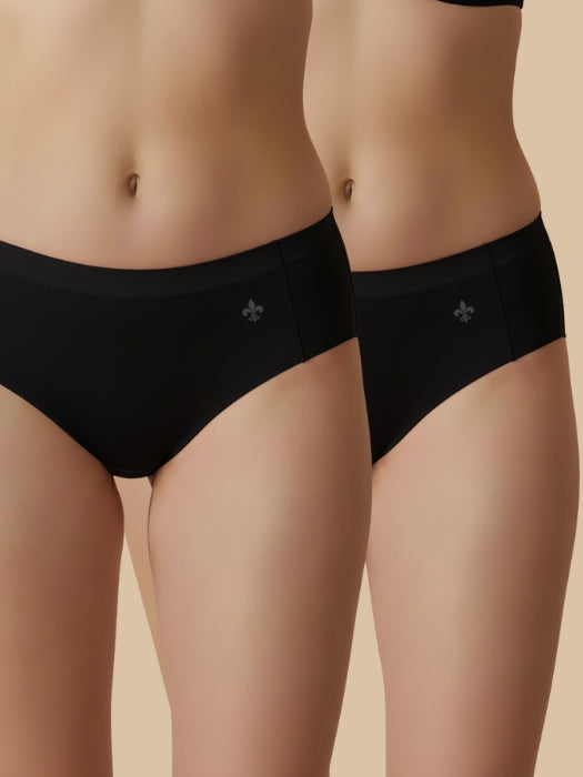 #626 Seamless - Panty - Black and Black - 2 Pcs Pack