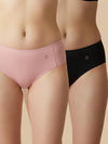 #626 Seamless - Panty - Coral and Black - 2 Pcs Pack