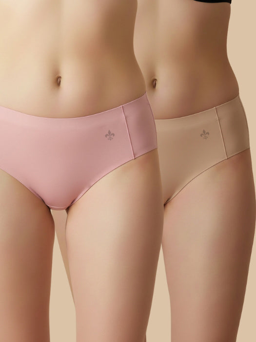 #626 Seamless - Panty - Coral and Skin - 2 Pcs Pack