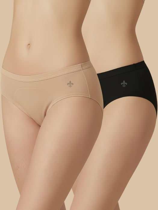 #635 Periods - Panty - Skin and Black - 2 Pcs Pack