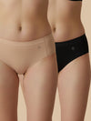 #626 Seamless - Panty - Skin and Black Combos - 2 Pcs Pack