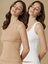 #671 Tank Top - Slip - Skin and White Combos - 2 Pcs Pack