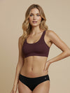 HSB#005 Padded Sports Bra - Wine - 1 Pcs Pack